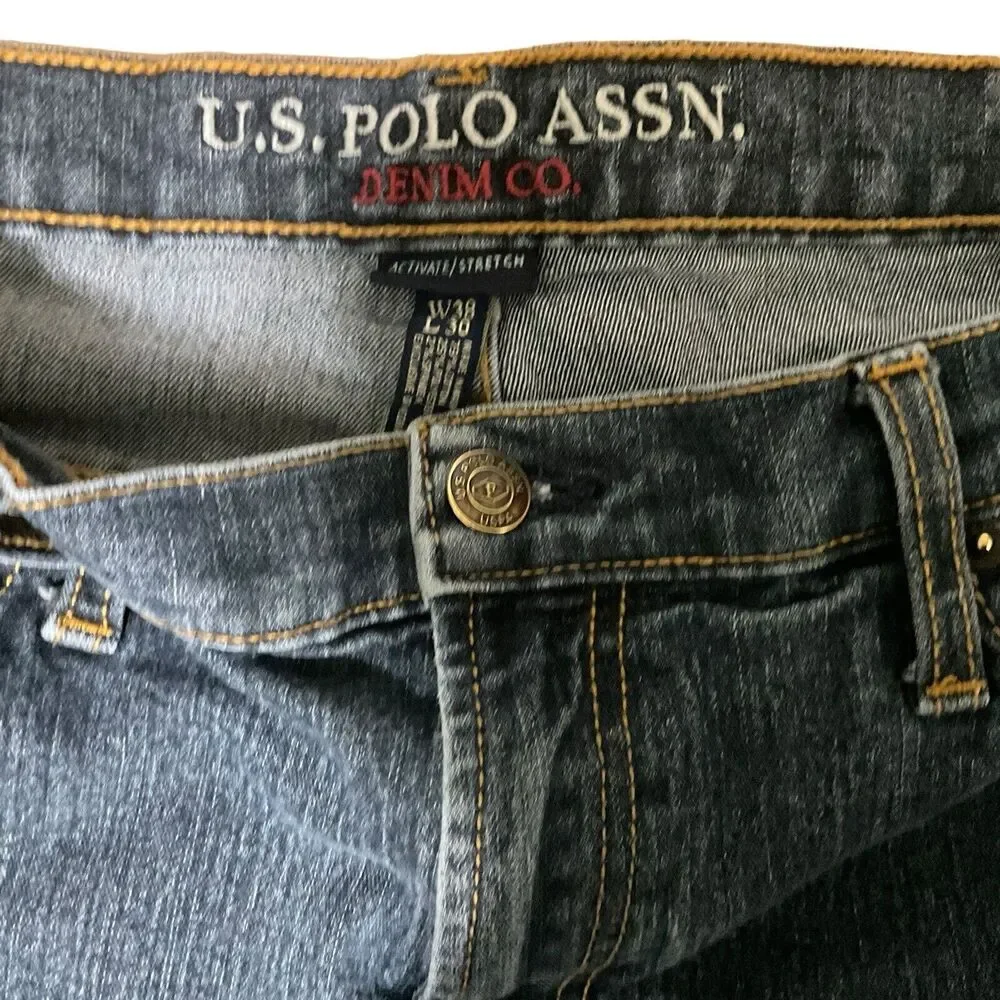 US Polo Assn Denim Co ACTUAL SIZE 38x29 Jeans Men's Straight‎ Leg Tag Size 38x30